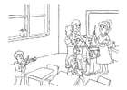 Coloring page music class
