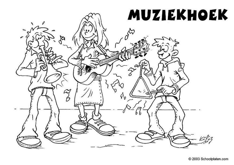 Coloring page music corner