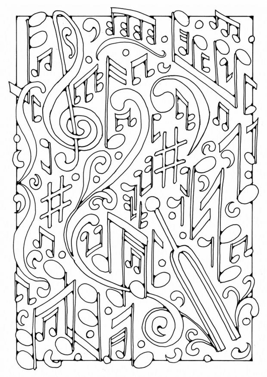 Coloring page Music