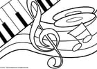 Coloring pages music theme
