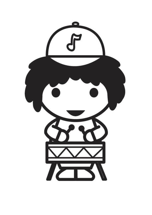 Coloring page Musician - Drummer