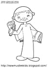 Coloring page muslim boy