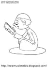 Coloring pages muslim boy