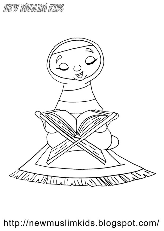 Coloring page muslim girl