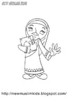 Coloring pages muslim girl