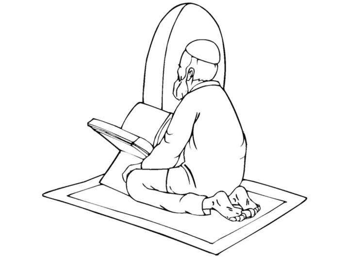 Coloring page muslim praying