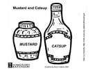 Coloring page mustard and catsup