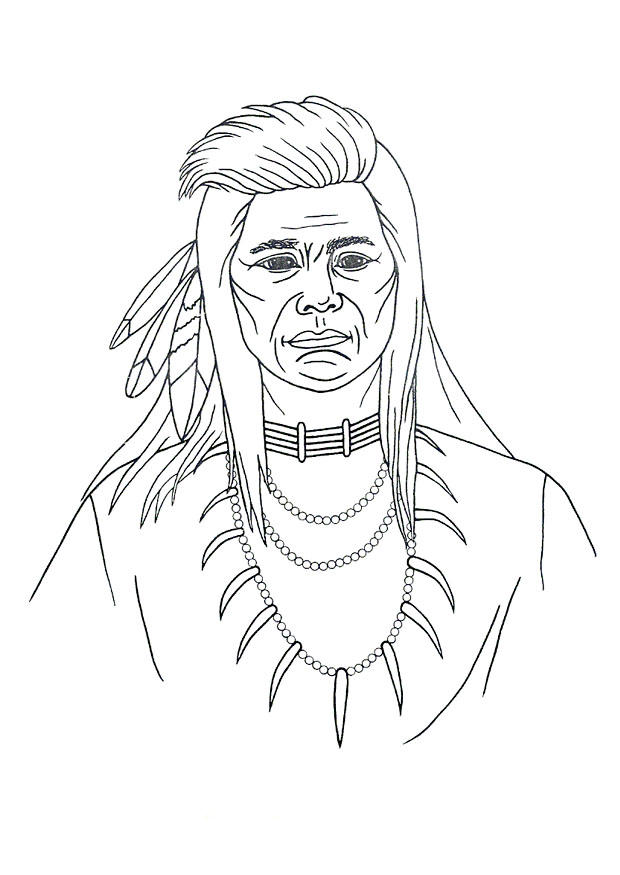 Coloring page native american