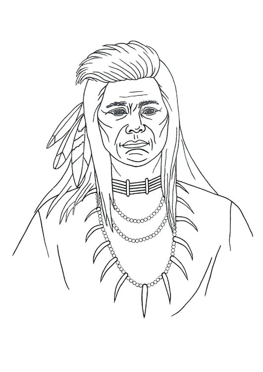 Coloring page native american