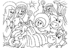 Coloring pages nativity scene - birth of Jesus
