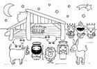 Coloring page nativity scene