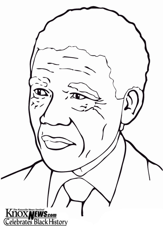 Coloring page Nelson Mandela