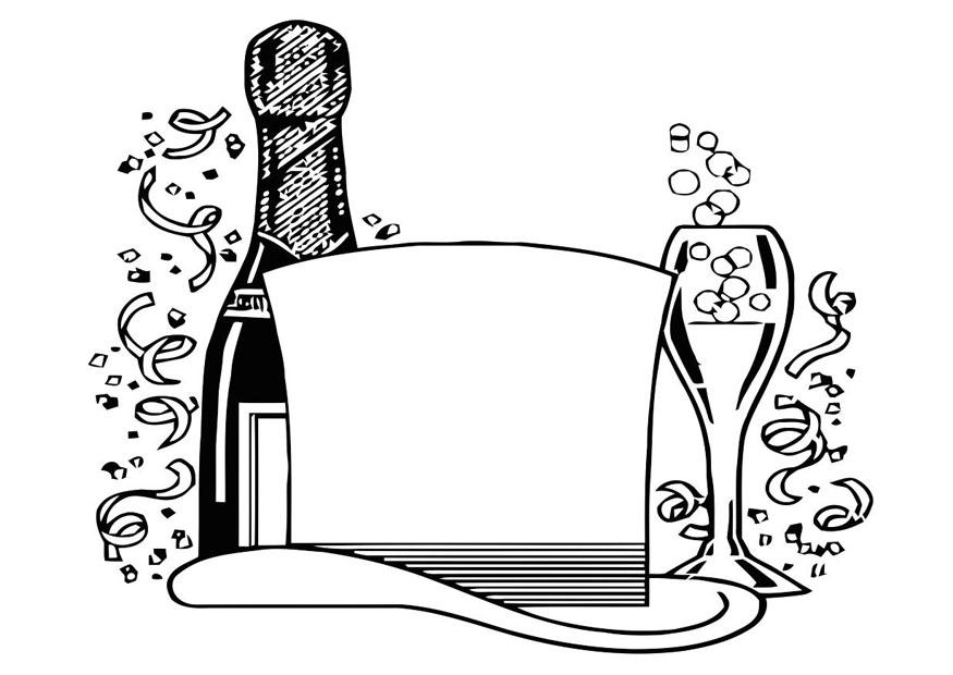 Coloring page new year party