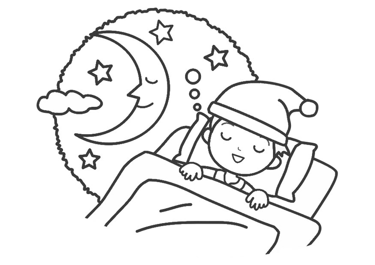 Goodnight Coloring Book Page Kids Good Night Insomnia Therapy