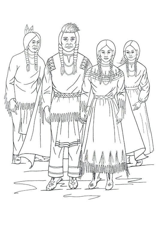 Coloring page Nimipu Indians