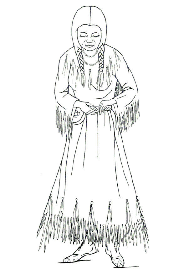Coloring page Nimipu woman