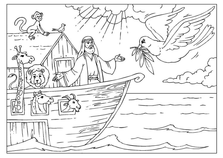 Coloring page Noah's Ark