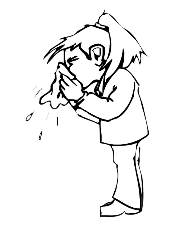Coloring page nose blowing