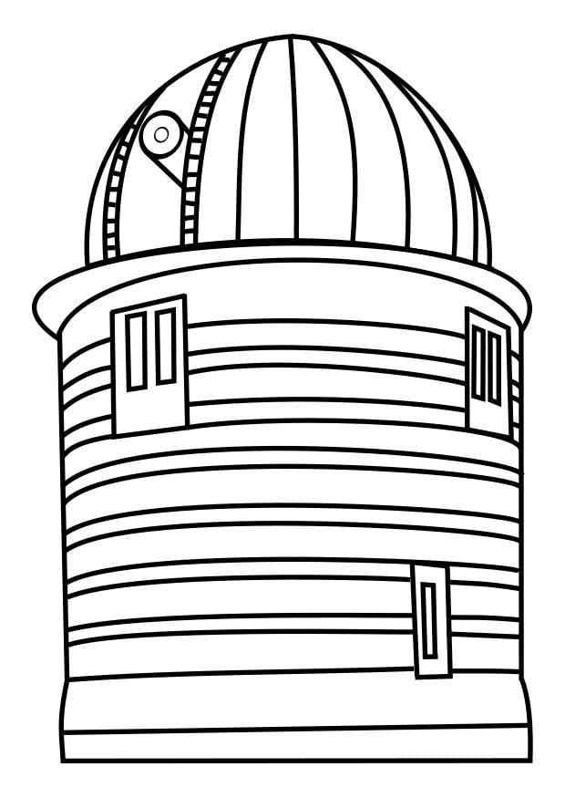 Coloring page observation tower