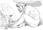 Coloring pages Oddyseus and Cyclops Polyphemus