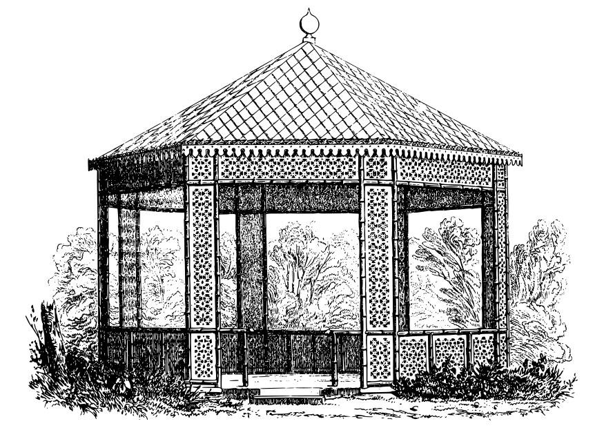 Coloring page old pavilion