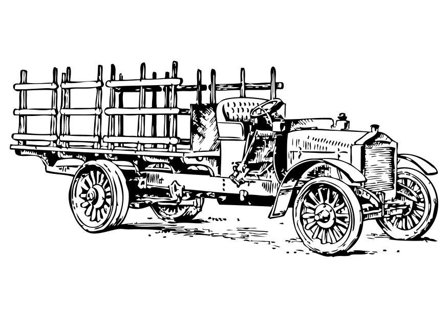 Coloring page old truck