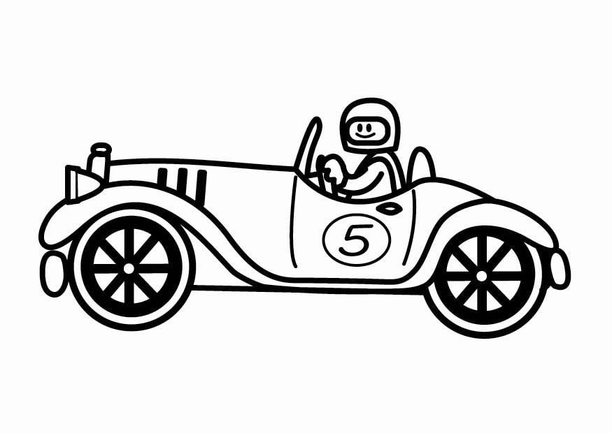 Coloring page oldtimer racing car