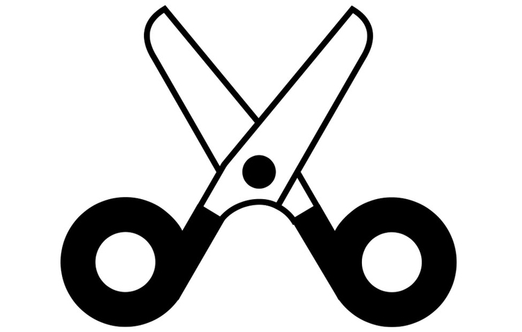 Coloring page open scissors