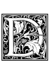 Coloring pages ornamental alphabet - D