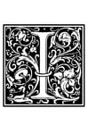 Coloring pages ornamental alphabet - I