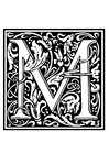 Coloring pages ornamental alphabet - M