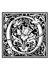 Coloring page ornamental alphabet - O