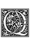 Coloring pages ornamental alphabet - Q