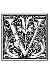 ornamental alphabet - V