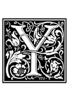 Coloring pages ornamental alphabet - Y