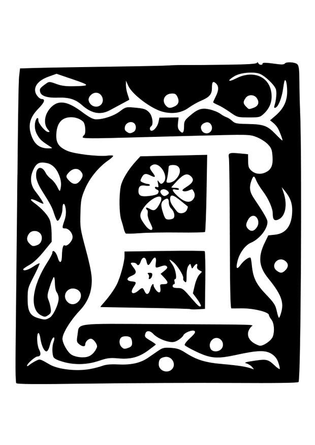 Coloring page ornamental letter - a