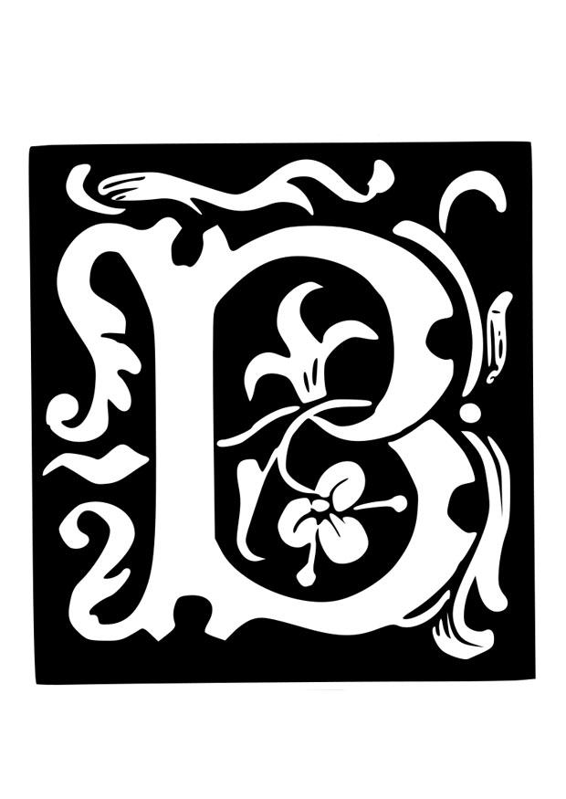 Coloring page ornamental letter - b