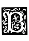 Coloring page ornamental letter - b