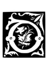 Coloring page ornamental letter - d