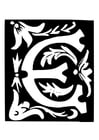 Coloring pages ornamental letter - e