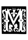 Coloring page ornamental letter - m