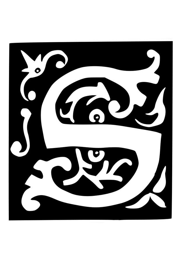 Coloring page ornamental letter - s