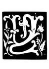 Coloring page ornamental letter - w