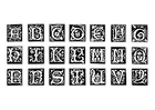 Coloring page ornamental letters
