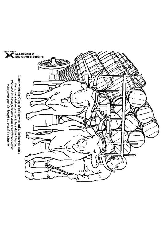 oxen with cart