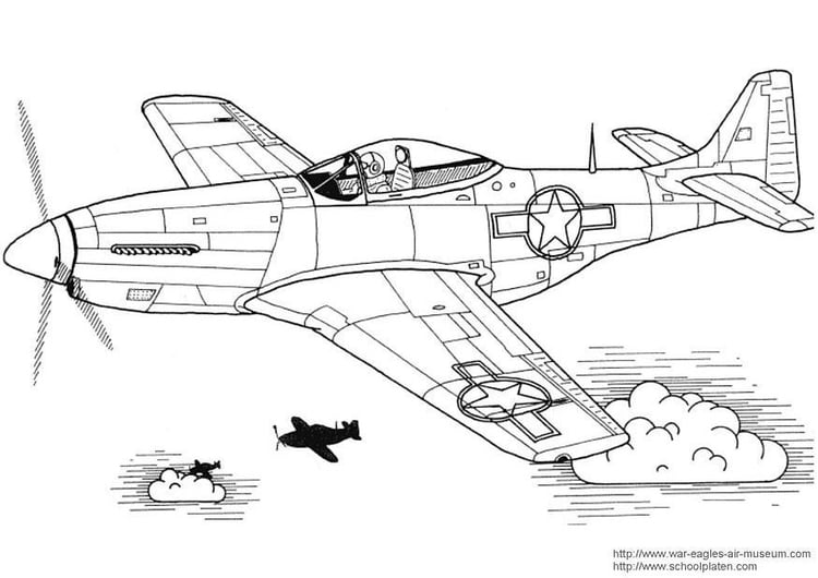 Coloring page P 51 Mustang