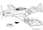 Coloring page P 51 Mustang