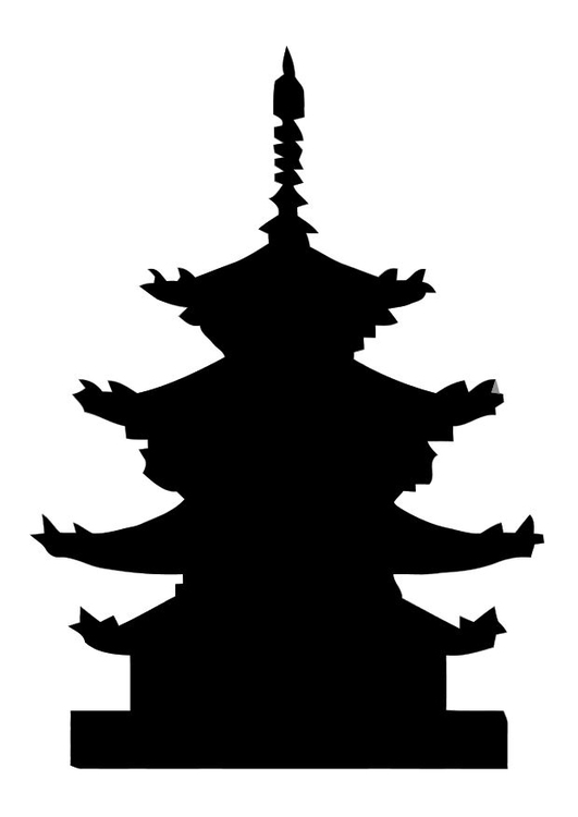 Coloring page pagoda