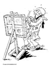 Coloring pages painter