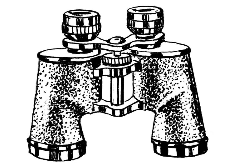 Coloring page pair of binoculars